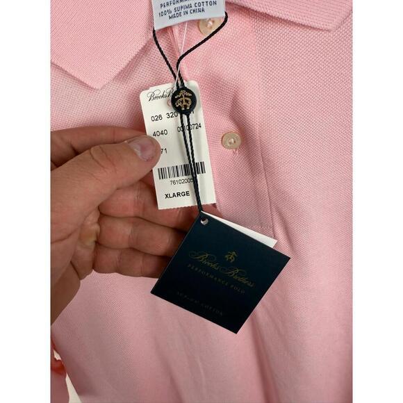 NWT Brooks Brothers Performance Polo Slim Fit Short Sleeve Men's Size XL Pink - Picture 2 of 7